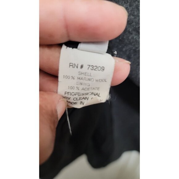 Vintage J.PERCY -Style Womens Double-Breasted Peacoat Wool Blend Charcoal Gray S - Picture 13 of 13